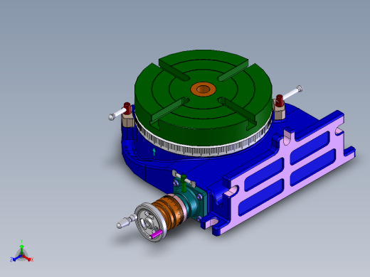 手动旋转工作台  IGES Parasolid STEP正等轴测缩略图