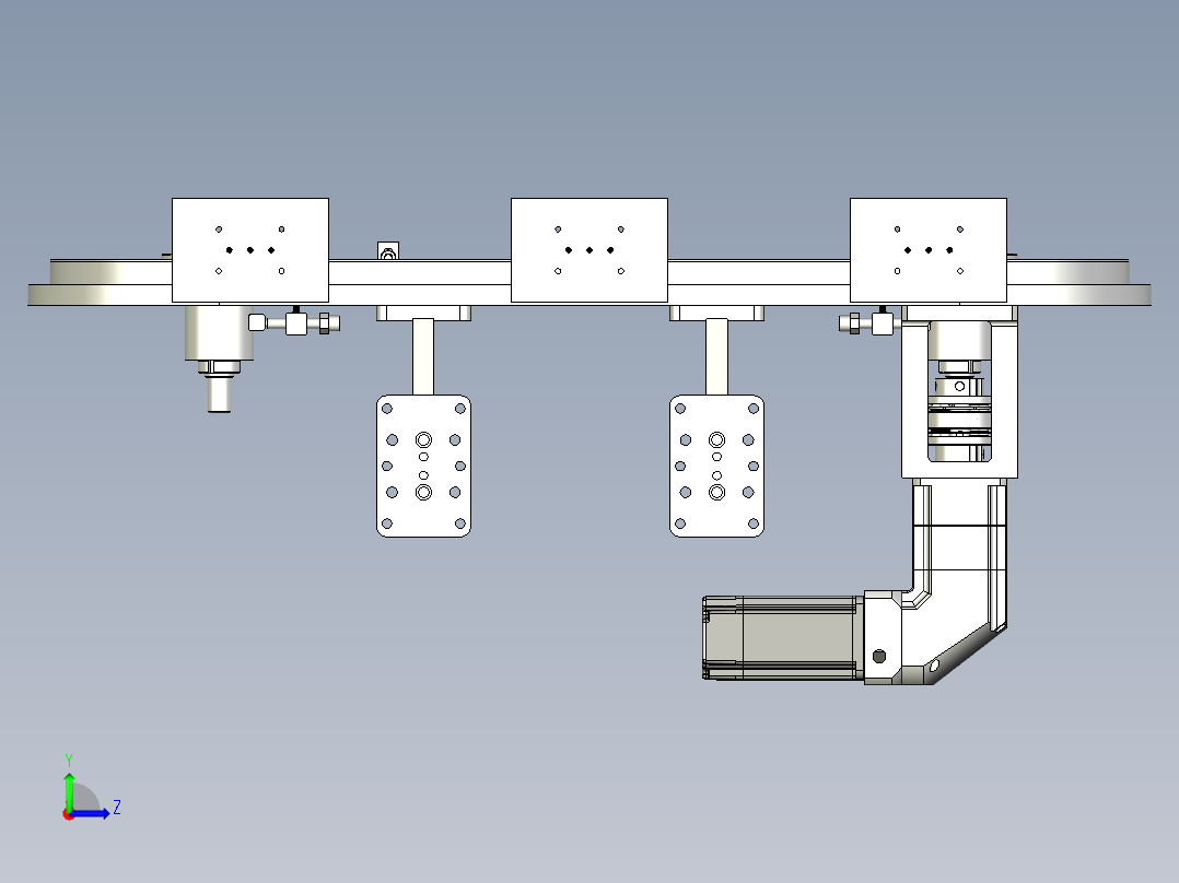 环形导轨输送线非标6工位定制左视图