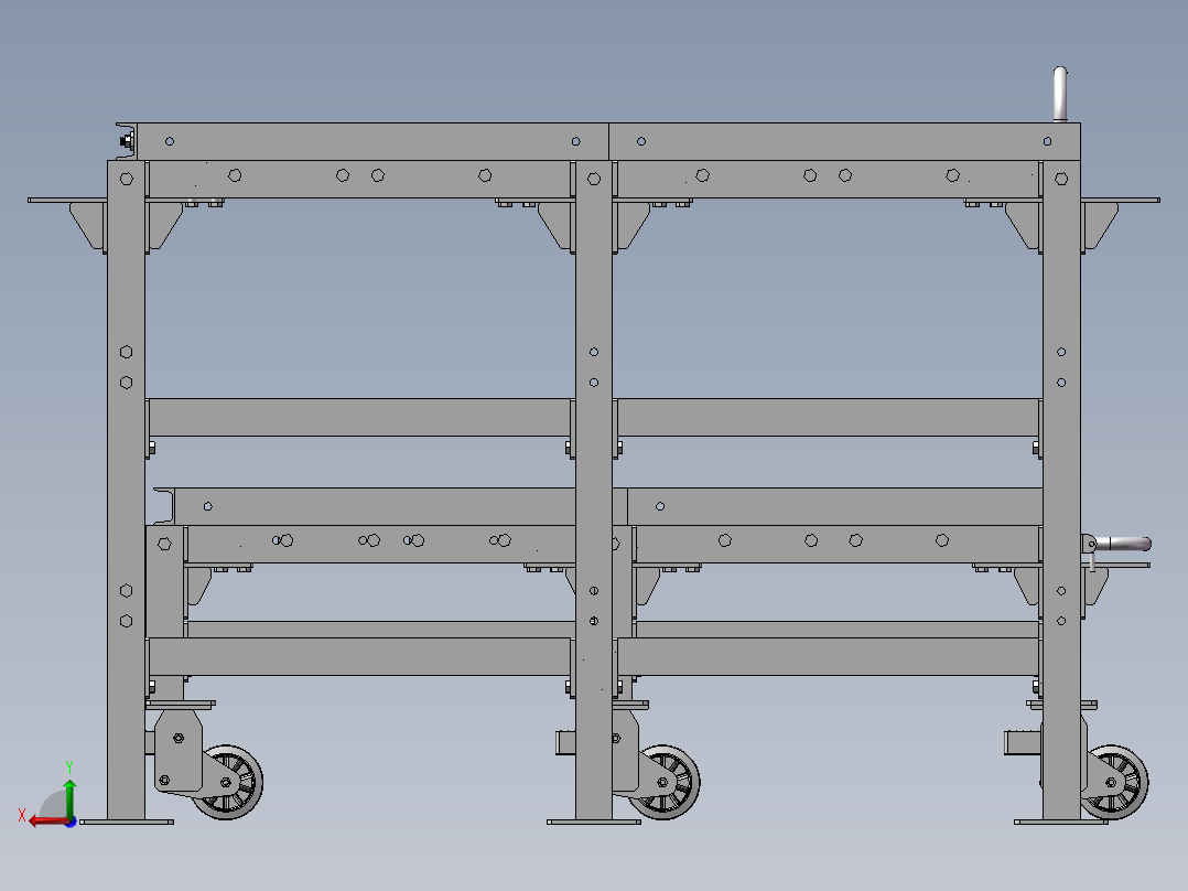 货架、单层抽屉式储物架后视图