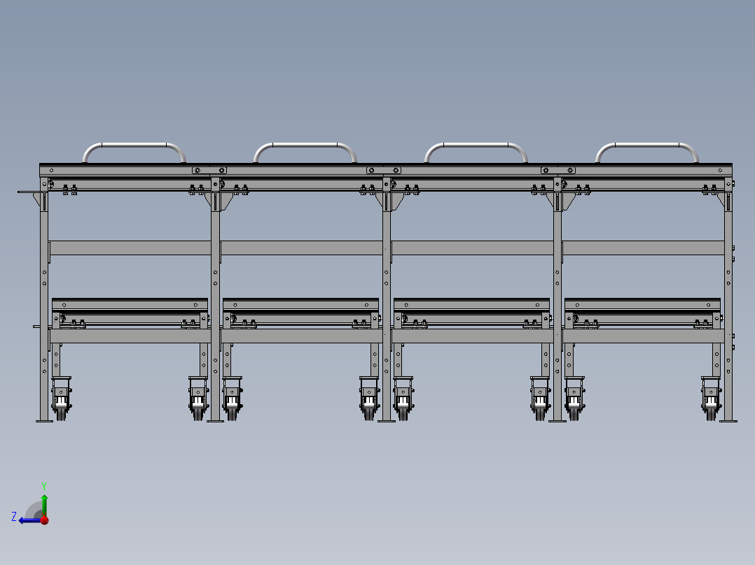 货架、单层抽屉式储物架右视图