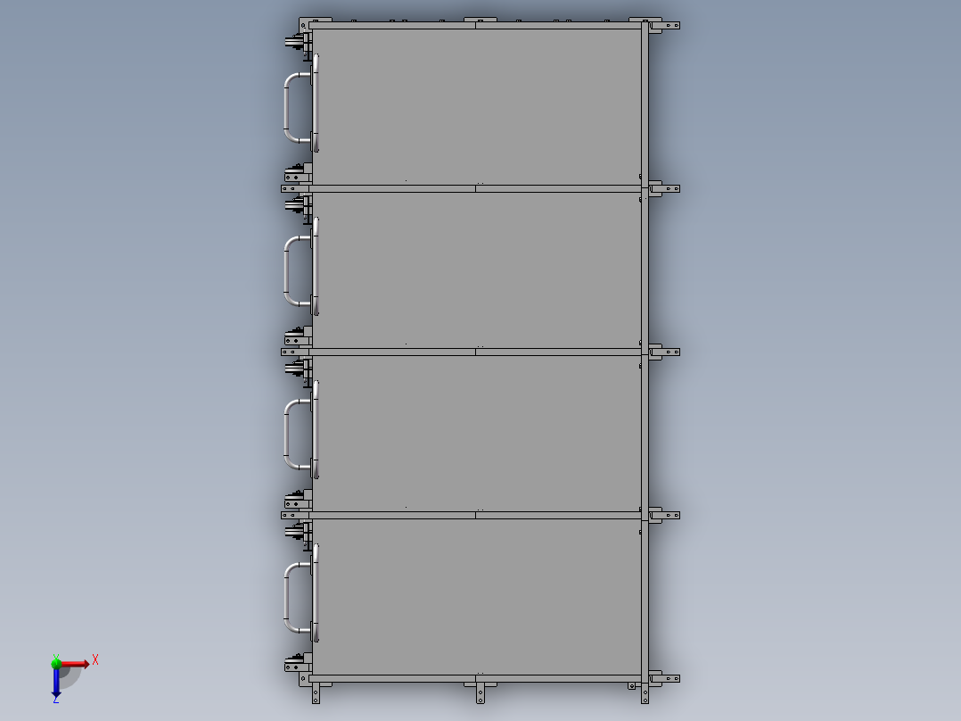 货架、单层抽屉式储物架俯视图