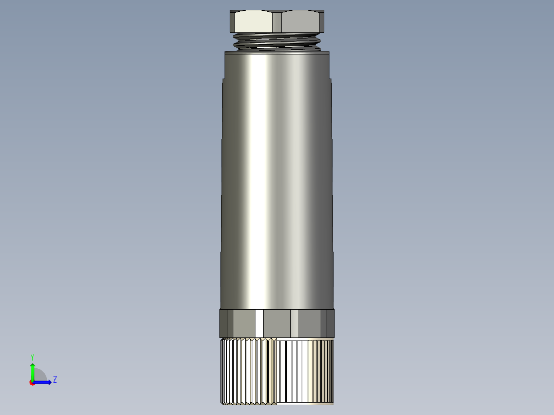 M8传感插连接器直型母插4芯左视图