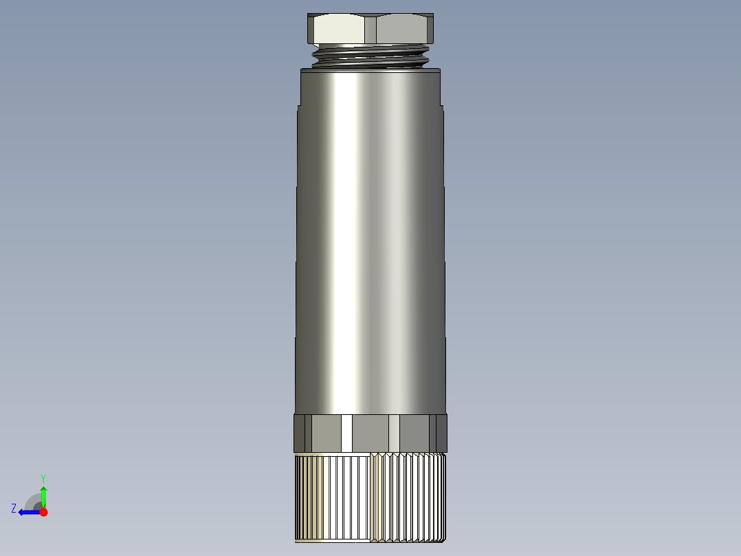 M8传感插连接器直型母插4芯右视图