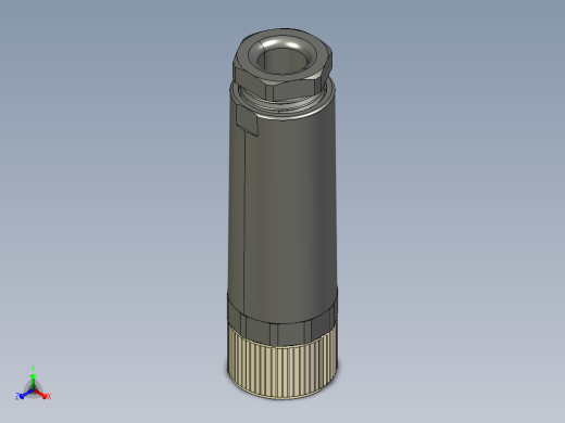 M8传感插连接器直型母插4芯正等轴测缩略图