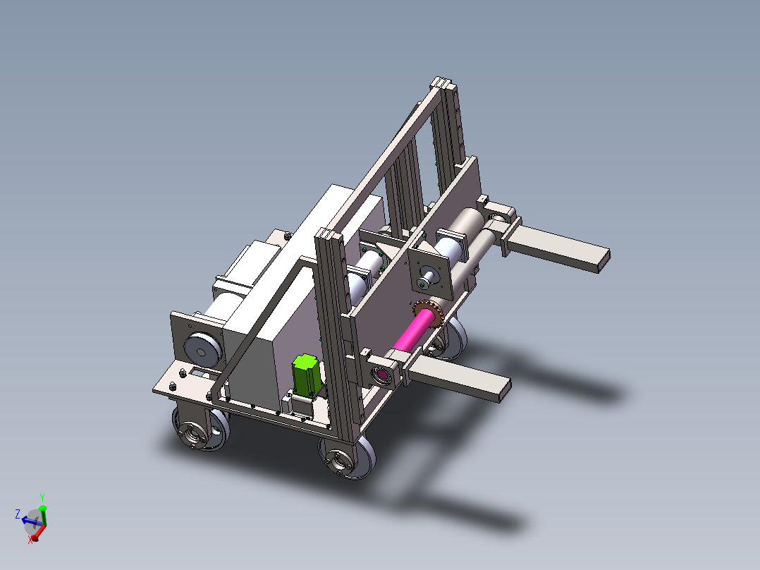 AGV小车设计含三维+二维+说明主视图