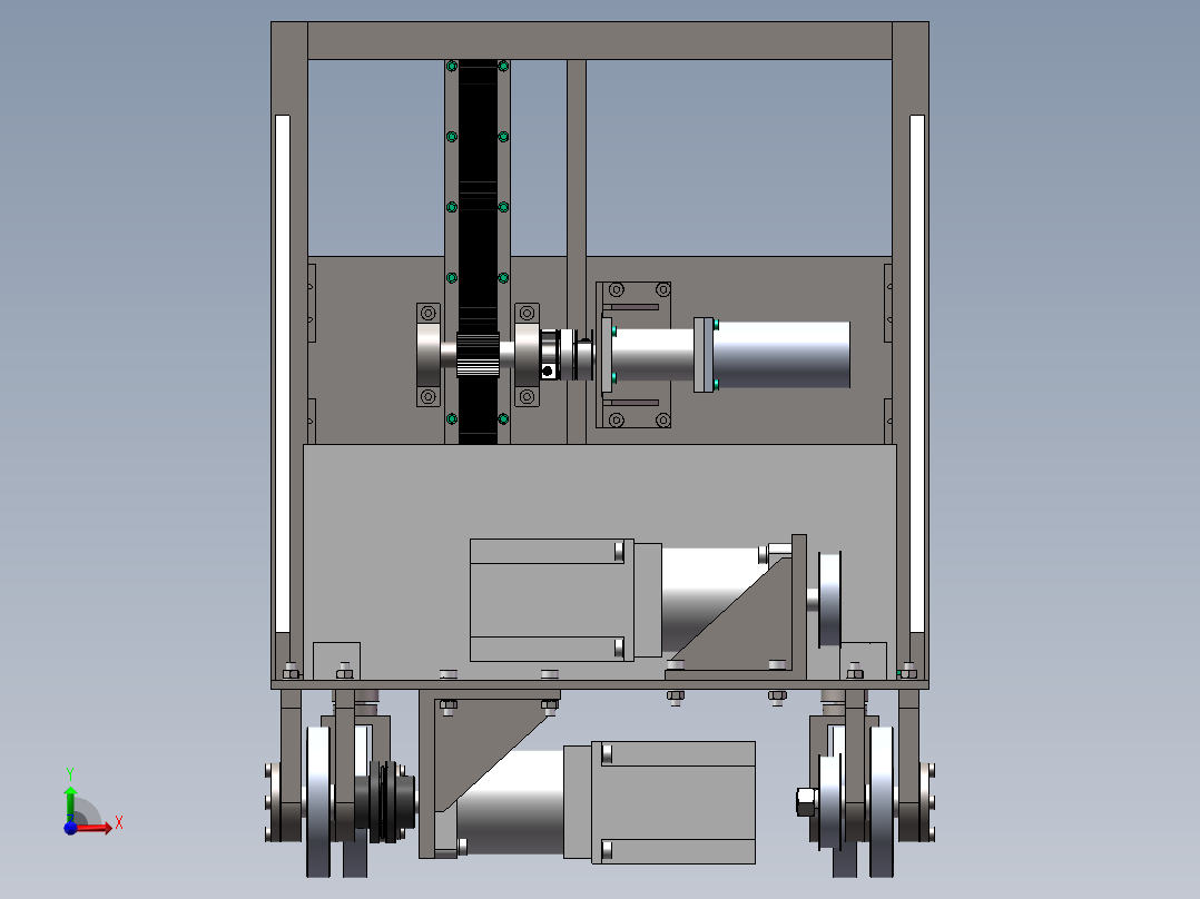 AGV小车设计含三维+二维+说明前视图