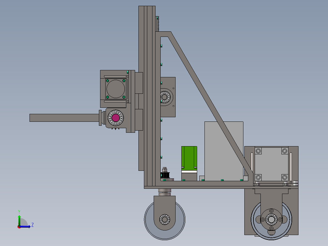 AGV小车设计含三维+二维+说明左视图