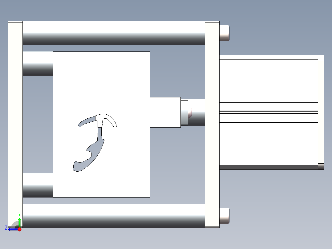 密封条冲切机构右视图