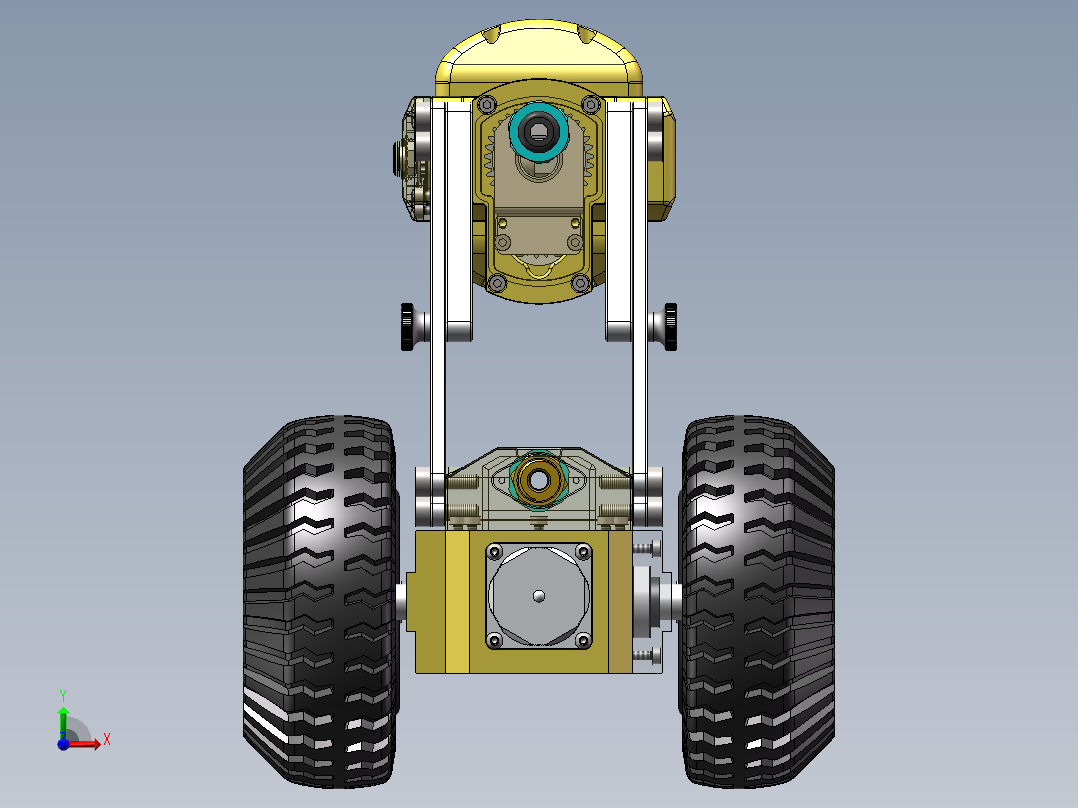 管道探测机器人小车前视图