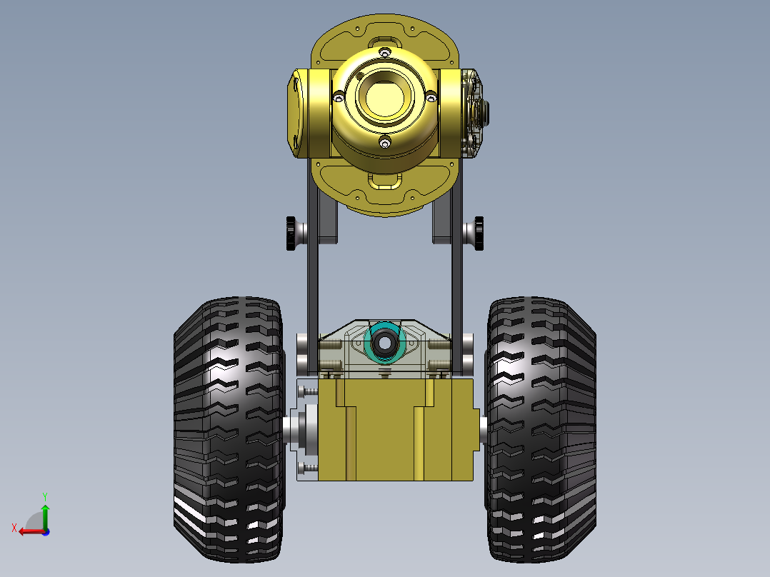 管道探测机器人小车后视图