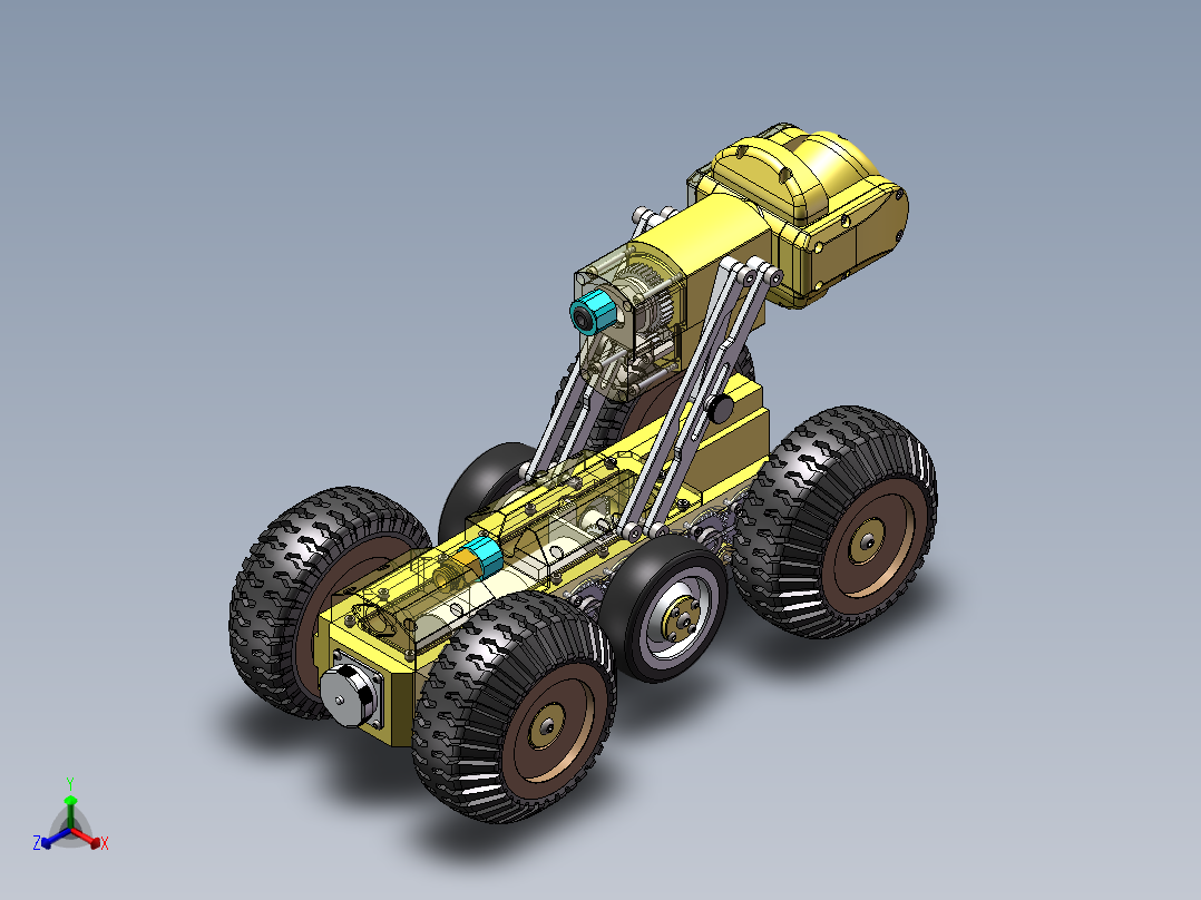 管道探测机器人小车正等轴测图