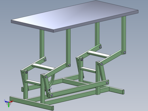 工作台Canine Hairdressing折叠工作台机构3D图纸 Solidworks设计 STEP
