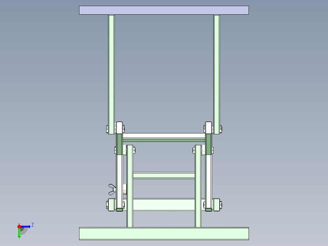 工作台Canine Hairdressing折叠工作台机构3D图纸 Solidworks设计 STEP后视图