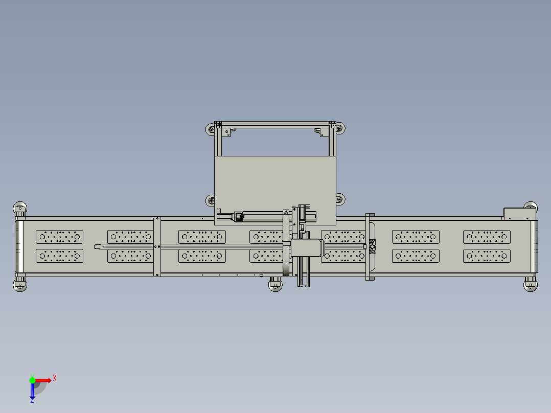 物料连续性输送检测的检测装置俯视图