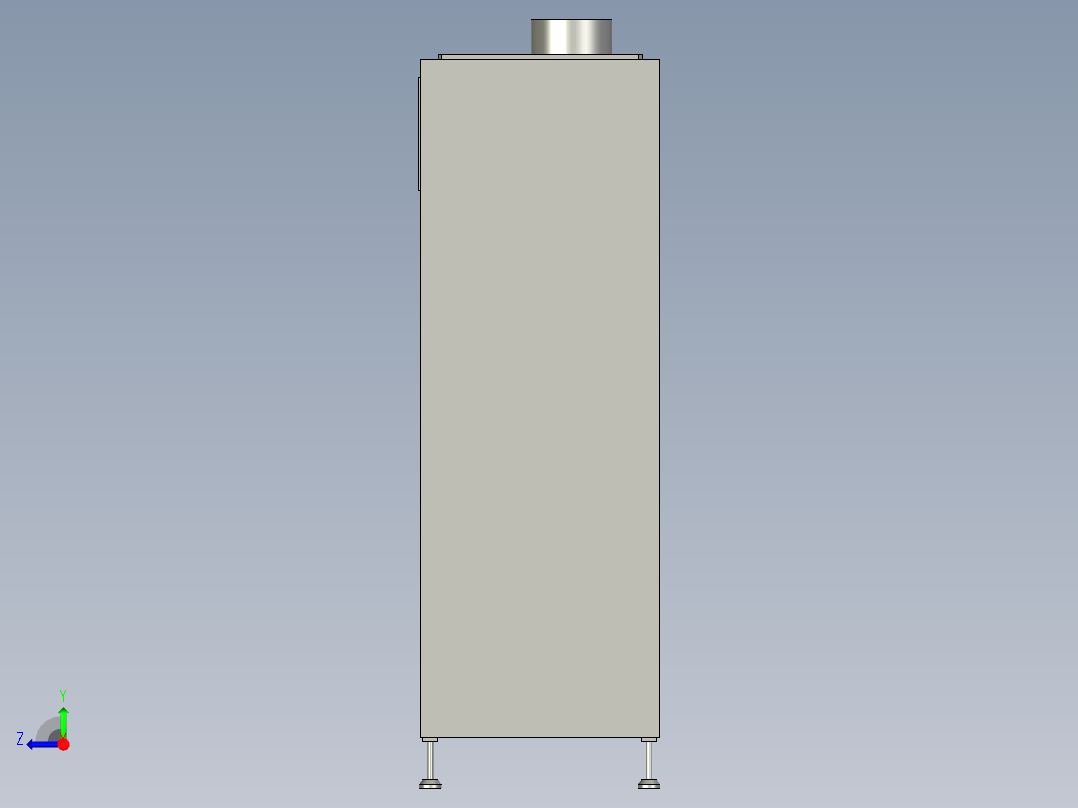 有温度监控功能的加热柜体右视图