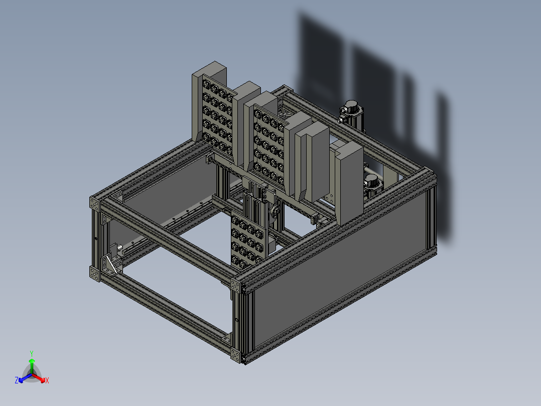 K双丝杆伸降机自动伸缩货叉_11正等轴测图