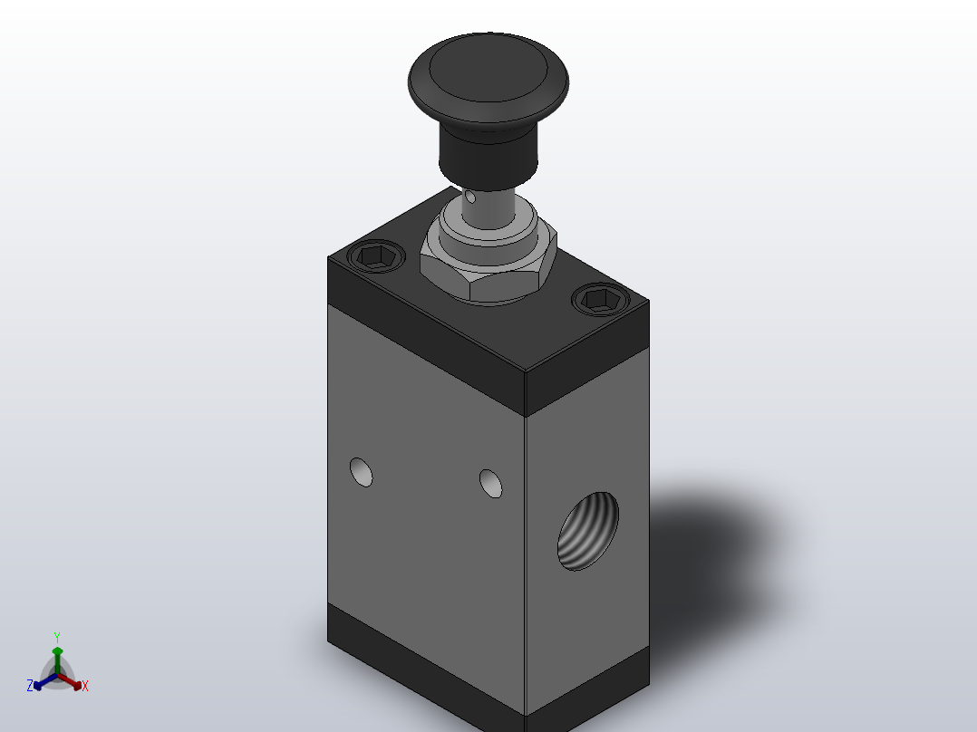 二位三通手拉阀[XQ-V300214]主视图