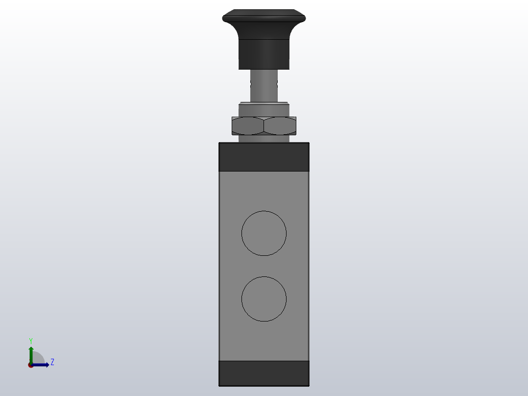 二位三通手拉阀[XQ-V300214]左视图