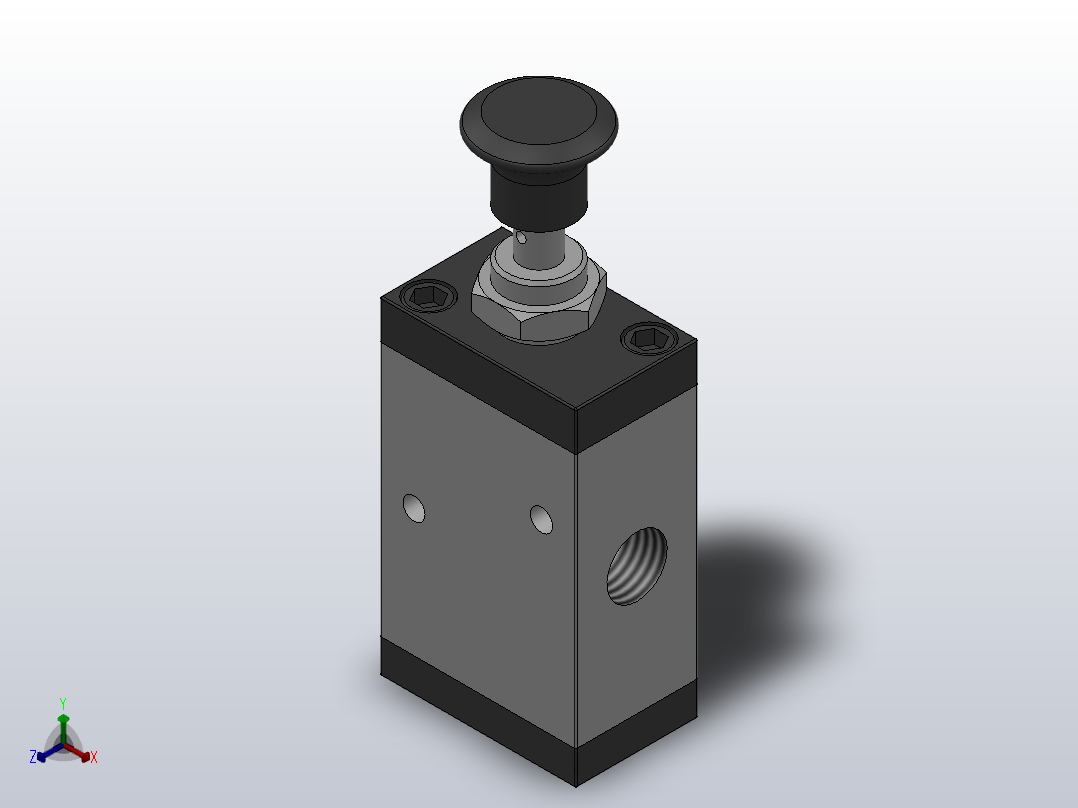 二位三通手拉阀[XQ-V300214]正等轴测图