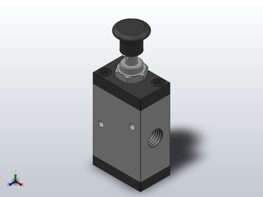 二位三通手拉阀[XQ-V300214]正等轴测缩略图