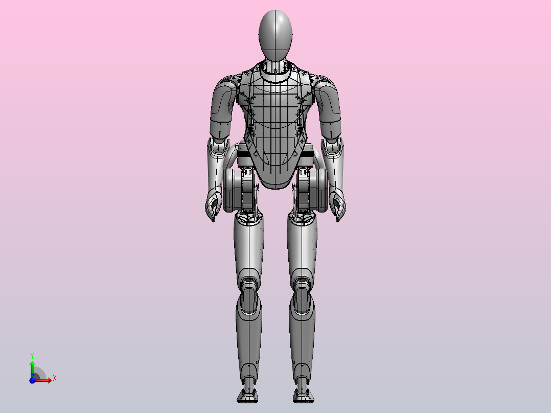 人形机器人前视图