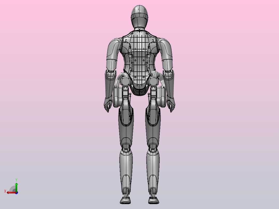 人形机器人后视图