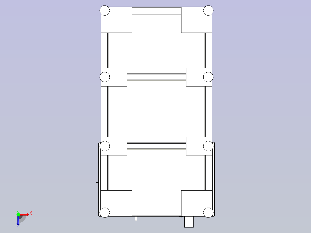 一款冲凸台液压机三维3D数模俯视图