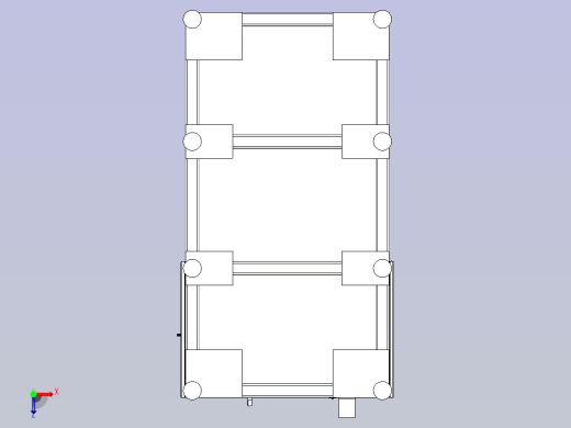 一款冲凸台液压机三维3D数模俯视缩略图