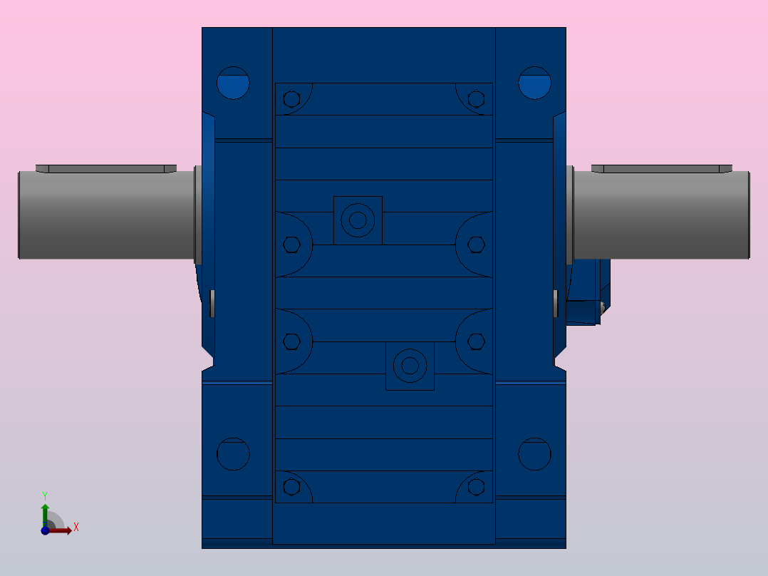 K97底脚轴伸式安装螺旋锥齿轮减速机K97-YV0.75-8P-152.31-M1-0°-A+B前视图