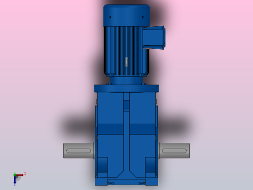 K97底脚轴伸式安装螺旋锥齿轮减速机K97-YV0.75-8P-152.31-M1-0°-A+B俯视缩略图