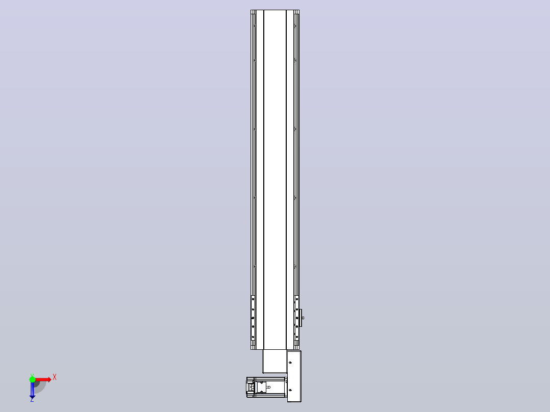 皮带直线轴半封闭可选导轨TPA-HNB-140D-120-L750-MR-C-P40-N3俯视图