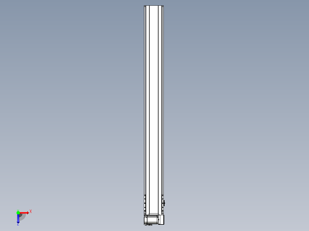 皮带直线轴半封闭可选导轨TPA-HNB-175D-140-L1600-RU-Y-P75-N3俯视图