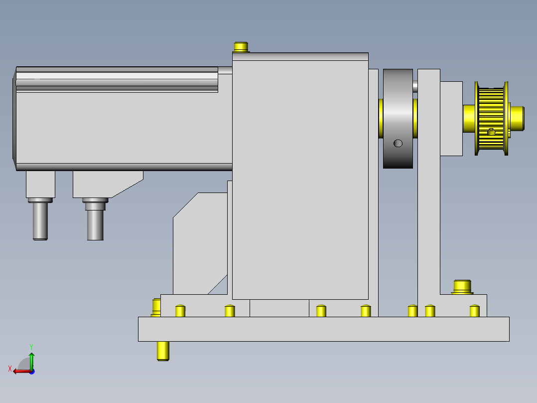 始终保持向下的单马达驱动装置后视图