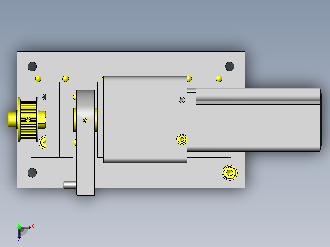 始终保持向下的单马达驱动装置俯视图