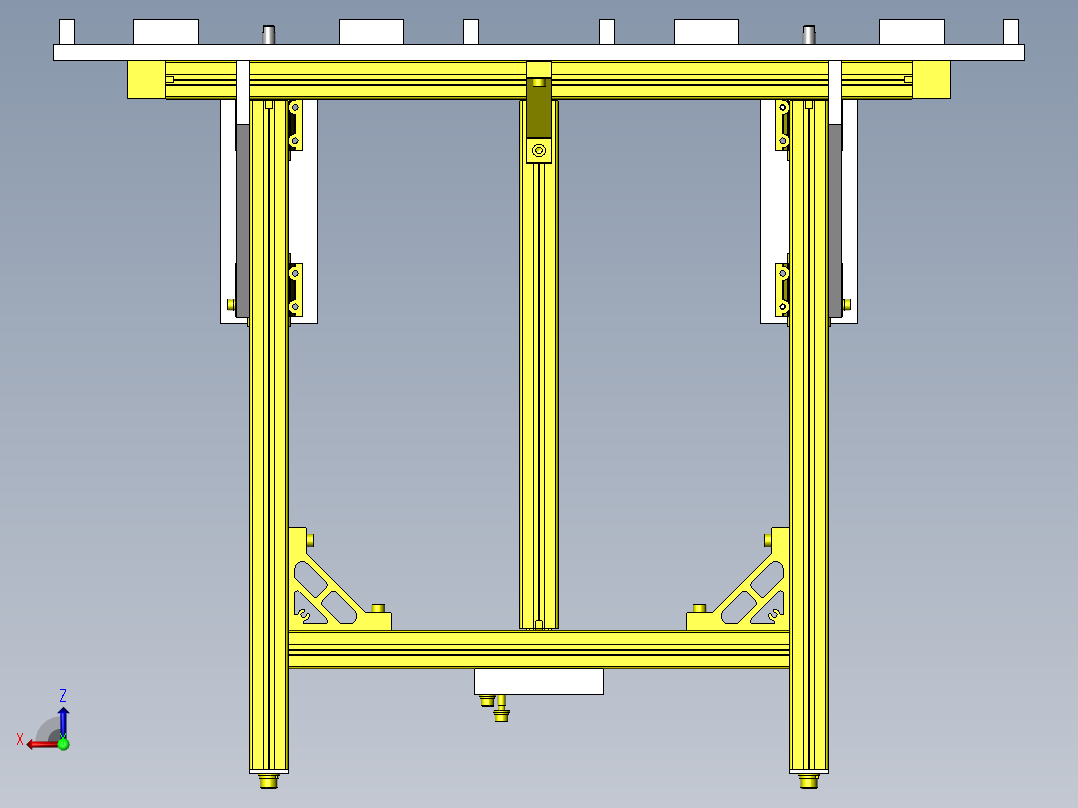 料架升降机后视图