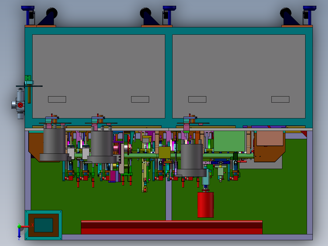 纯凸轮组装设备3D图纸 H962 非标自动化设备3D图纸3D模型俯视图
