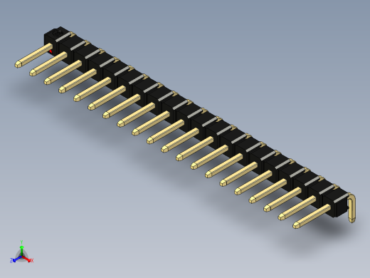 彩色公排针 100mil 2.54mm 系列-DS1022_black_1x20p_100mil_TypeD_rev1.0