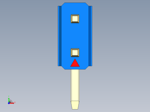 彩色公排针 100mil 2.54mm 系列-DS1022_blue_2x01p_100mil_TypeD_rev1.0前视缩略图