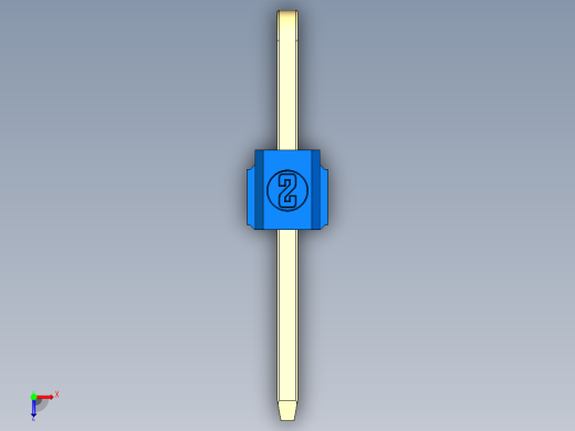 彩色公排针 100mil 2.54mm 系列-DS1022_blue_2x01p_100mil_TypeD_rev1.0俯视缩略图