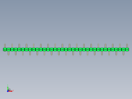 彩色公排针 100mil 2.54mm 系列-DS1022_green_35p_100mil_Type_SMT_R1_rev1.0前视缩略图