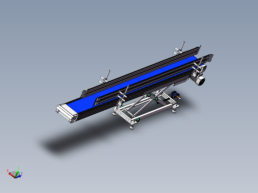 出包传送带3D数模图纸 Solidworks设计