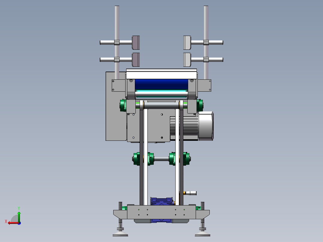 出包传送带3D数模图纸 Solidworks设计后视图