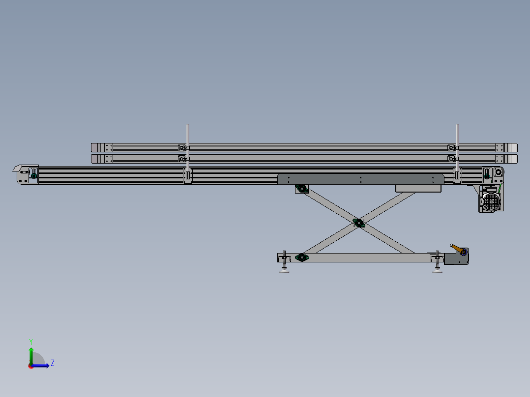 出包传送带3D数模图纸 Solidworks设计左视图