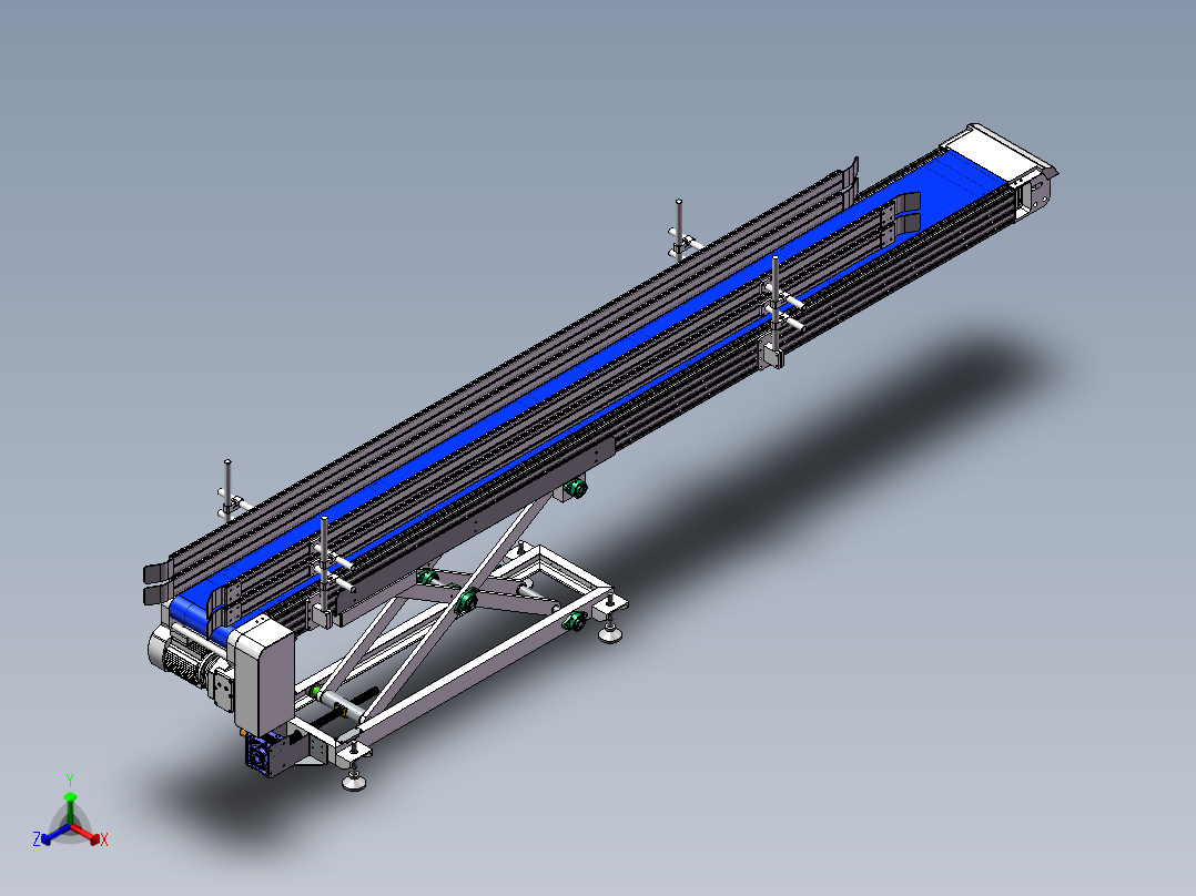 出包传送带3D数模图纸 Solidworks设计正等轴测图