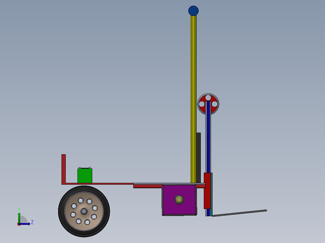 电动叉车模型图左视图
