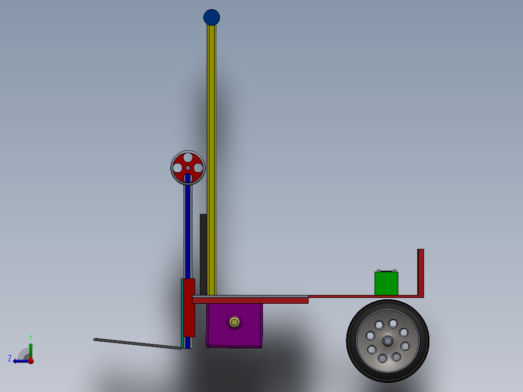电动叉车模型图右视图