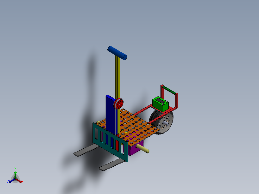 电动叉车模型图正等轴测图