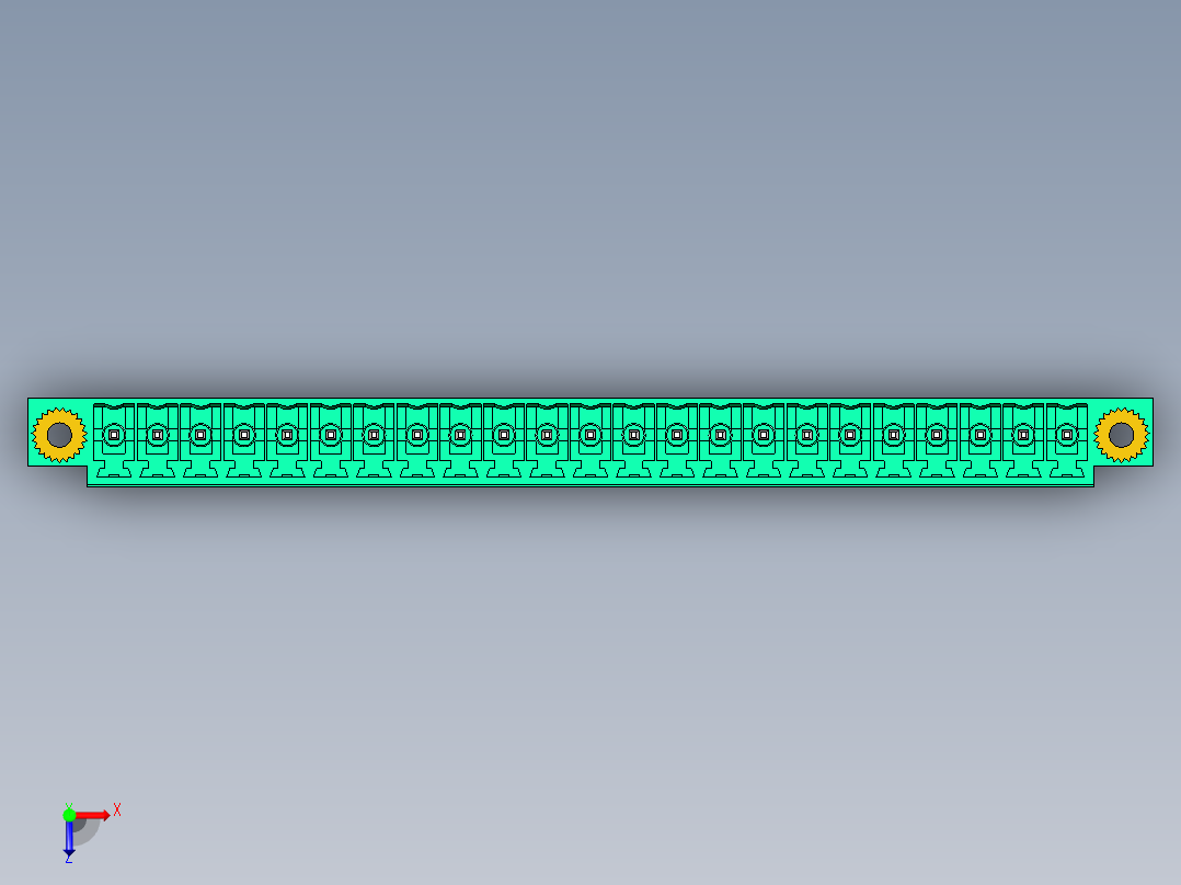 DEGSON 15EDG（公头） 3.5mm 螺钉锁紧，插拔式接线端子 FullPack-15EDGVM-3.5-23P-14-00AH俯视图