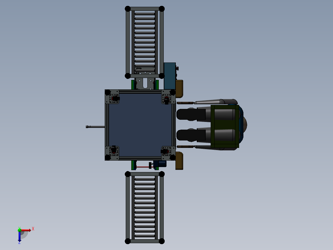 咖啡机底座锁螺丝机俯视图