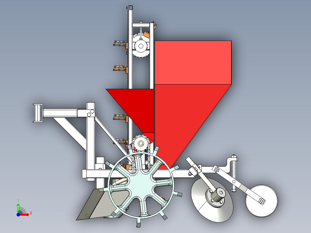 土豆播种机前视图